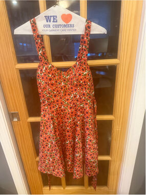 Women's xx1 Floral Mini Dress Size L Orange Green